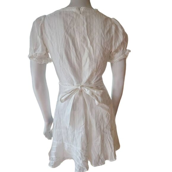 NWT LuLus Vibing in Venice White Ruffled Puff Sleeve Mini Dress (XS) - Picture 9 of 11